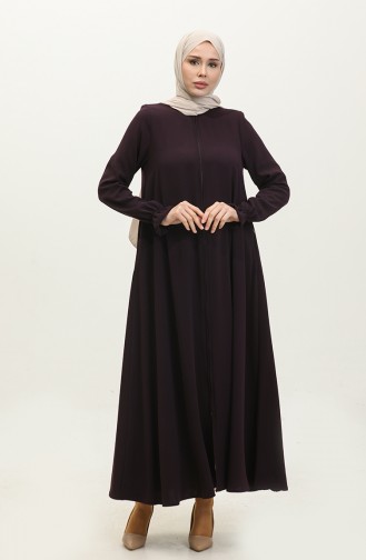 Mevlana Model Zomer Abaya Plum Voor Dames 6045.Mürdüm