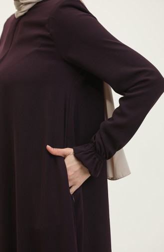 Mevlana Model Zomer Abaya Plum Voor Dames 6045.Mürdüm