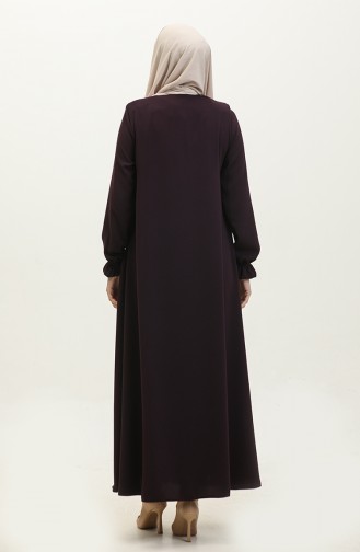 Mevlana Model Zomer Abaya Plum Voor Dames 6045.Mürdüm