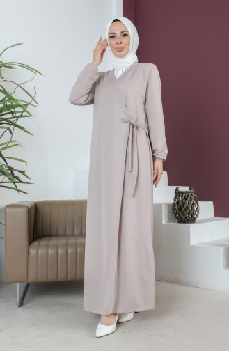 Side Tied Prayer Dress 0691-02 Beige 0691-02