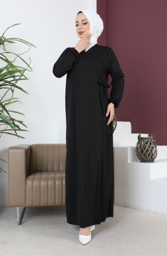 فستان الصلاة بربطة من جنب 0691-04 أسود 0691-04