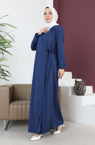 Side Tied Prayer Dress 0691-08 Indigo 0691-08