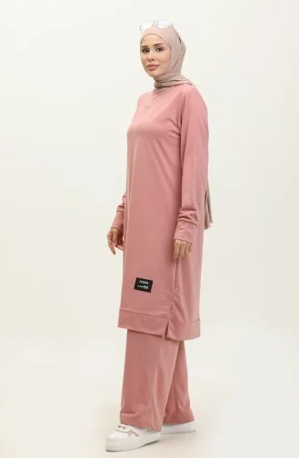 İki İp Tunik Pantolon İkili Takım 0044-28 Pudra