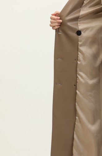 Leder-Damen-Trenchcoat Nerz 6503.VİZON