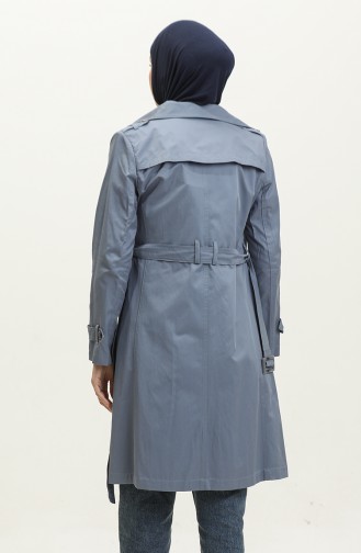 Mittellanger Sommer-Trenchcoat Für Damen In Wolkenblau 6815.Bulut Mavi