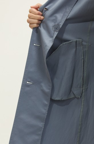 Mittellanger Sommer-Trenchcoat Für Damen In Wolkenblau 6815.Bulut Mavi