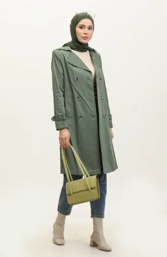 Mittellanger Sommer-Trenchcoat Für Damen In Khaki 6815.Haki