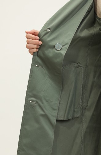 Women`s Summer Medium Length Trench Coat Khaki 6815.Haki