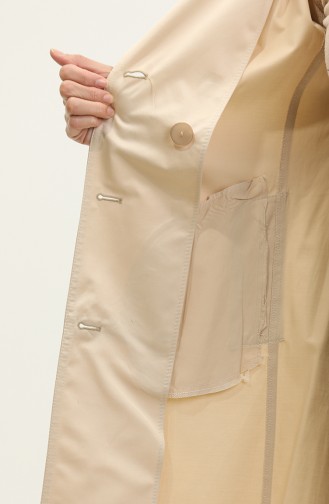 Trench-coat Mi-long D`été Pour Femme Crème 6815.KREM