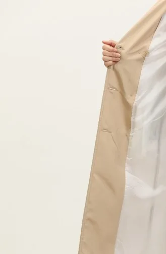 Trench Long Femme Doublé Saisonnier Casquette Beige 6820.Bej