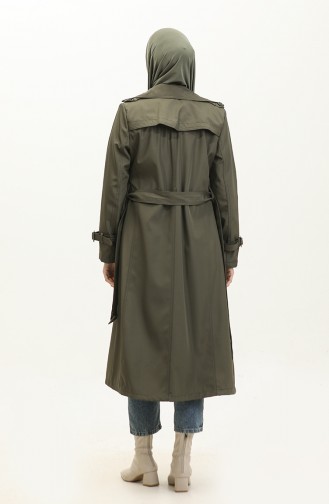 Saisonal Gefütterter Langer Trenchcoat Für Damen In Khaki 6820.Haki