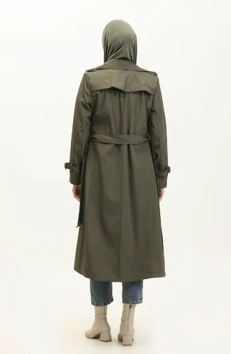 Trench Long Femme Doublé Saisonnier Casquette Kaki 6820.Haki