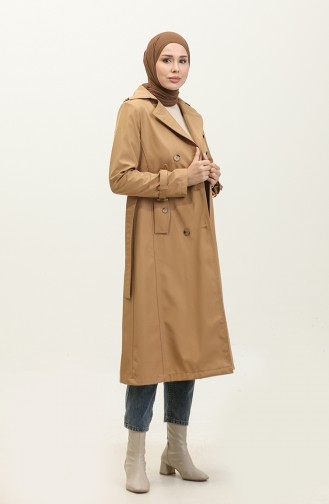 Trench Long Femme Doublé De Saison Camel 6820.Kamel