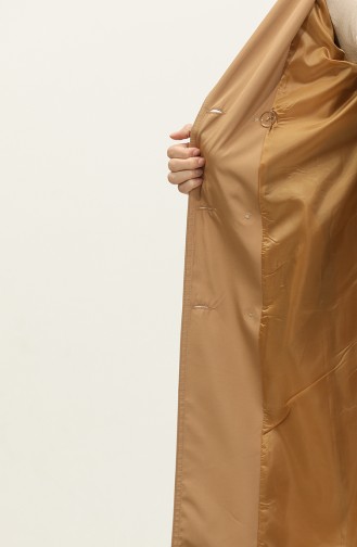 Seizoensgebonden Lange Trenchcoat Voor Dames Camel 6820.Kamel