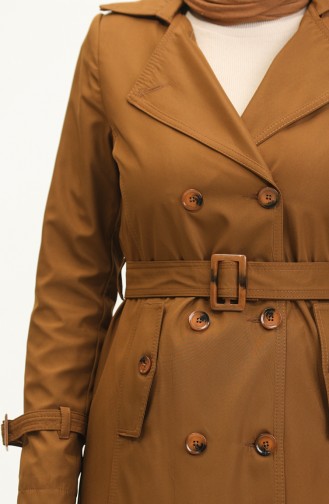 Saisonal Gefütterter Langer Trenchcoat Für Damen In Cap Tan 6820.Taba