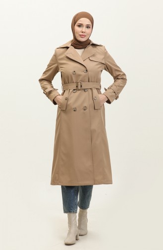 Saisonal Gefütterter Langer Trenchcoat Für Damen In Nerz 6820.Vizon