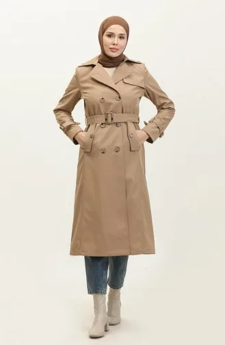 Saisonal Gefütterter Langer Trenchcoat Für Damen In Nerz 6820.Vizon