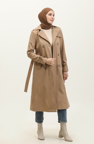 Saisonal Gefütterter Langer Trenchcoat Für Damen In Nerz 6820.Vizon