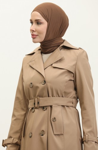 Trench Long Cap Femme Doublé Saisonnier Vison 6820.Vizon