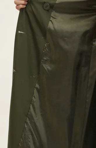 Trench-Coat Long Doublé De Saison À Manches Raglan Kaki 6822.Haki