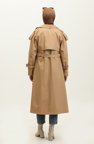 Raglan Sleeve Seasonal Lined Long Trench Coat Camel 6822.Kamel