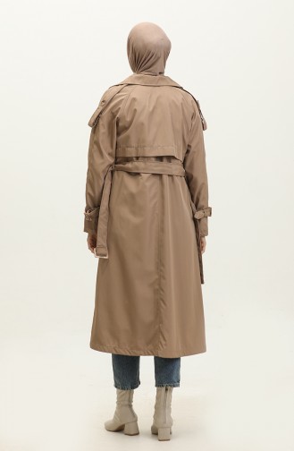 Saisonal Gefütterter Langer Trenchcoat Mit Raglanärmeln Cape Nerz 6822.Vizon