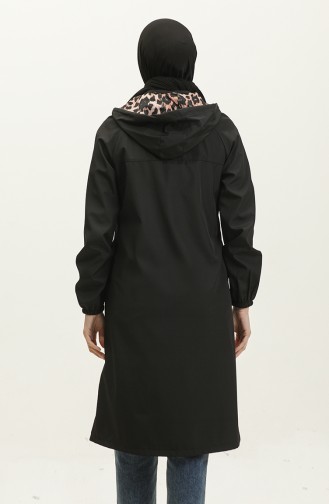 Trench-Coat à Capuche Pour Femme Casquette De Sport Noir 6833.Siyah