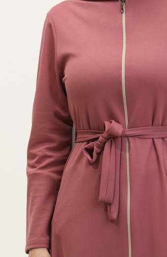 Abaya Met Riem En Verzamelde Zoom 0703-06 Dusty Rose 0703-06