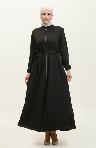 Abaya A Fermeture Atlas Grande Taille 4259-06 Noir 4259-06