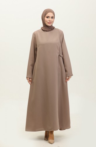 Abaya Détail Goujon Grande Taille 5196-02 Vison 5196-02