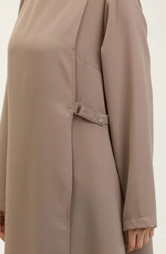 Grote Maat Stud Gedetailleerde Abaya 5196-02 Mink 5196-02