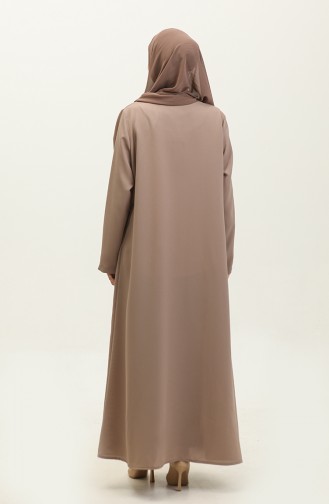 Abaya Détail Goujon Grande Taille 5196-02 Vison 5196-02