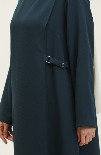 Grote Maat Abaya Met Drukknopen Detail 5196-03 Petrol 5196-03