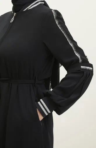 Jamila Summer Ribbed Sports Abaya Bleu Marine 3100.Lacivert