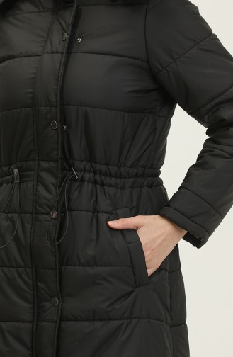 Manteau Matelassé à Capuche Et Poche 15177A-01 Noir 15177A-04