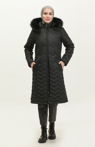 Manteau Araboy A Motifs Zigzag 5199A-02 Noir 5199A-02