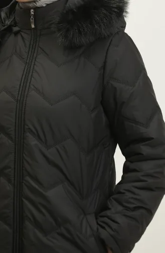 Manteau Araboy A Motifs Zigzag 5199A-02 Noir 5199A-02