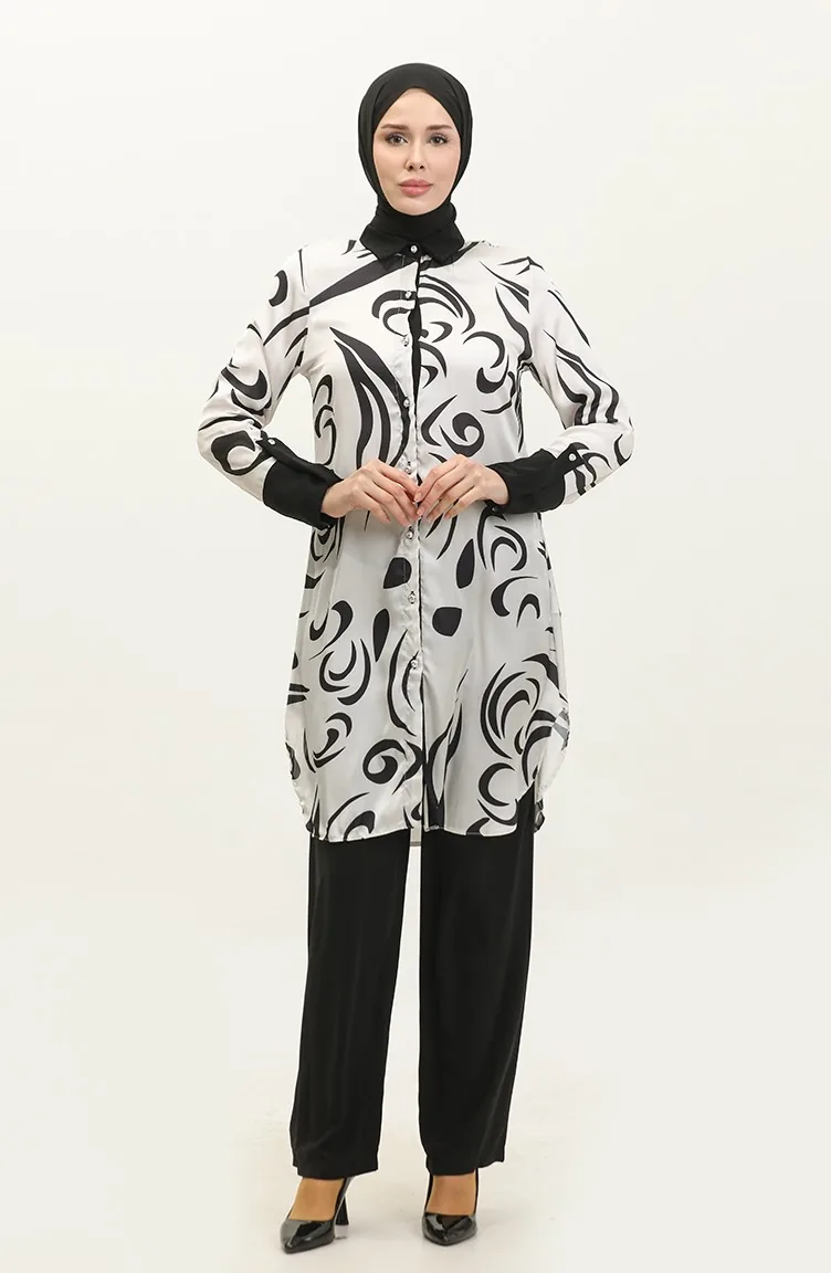 Costume Grande Taille à Motifs Noir Tk213 610