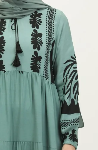 Robe Viscose à Motifs 4117-02 Vert Noir 4117-02