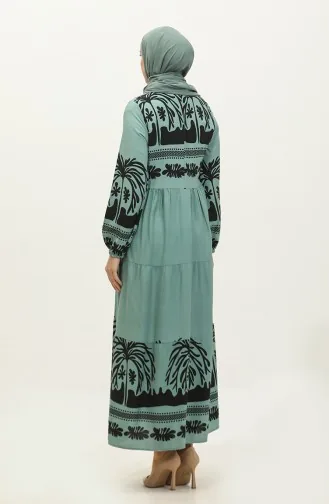 Robe Viscose à Motifs 4117-02 Vert Noir 4117-02