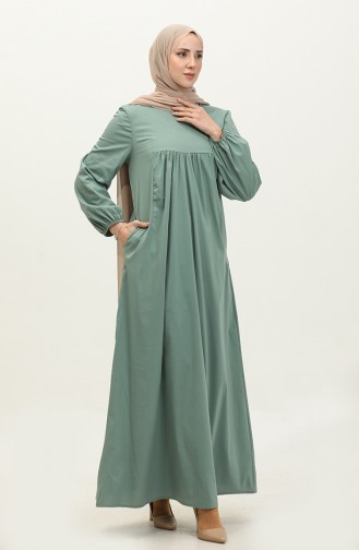 Robe Gathered Dress 2027-01 Green 2027-01