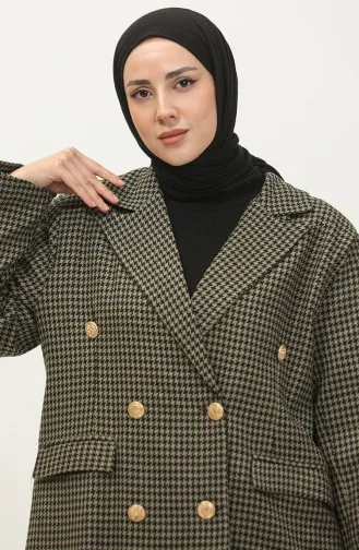 Veste à Motifs Pieds D`Oie Vert C1428K 646
