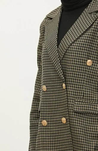 Veste à Motifs Pieds D`Oie Vert C1428K 646