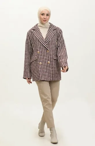 Goose Feet Patterned Jacket Red C1428K 650