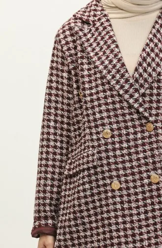 Goose Feet Patterned Jacket Red C1428K 650