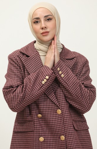 Goose Feet Patterned Jacket Claret Red C1428K 651