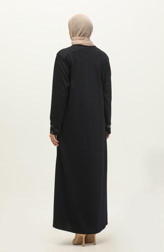 Großes Abendkleid Abaya Mit Steinmuster 4262-01 Marineblau 4262-01