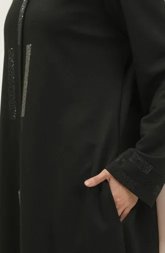 Abaya Robe De Soirée Pierre Imprimée Grande Taille 4262-03 Khaki 4262-03