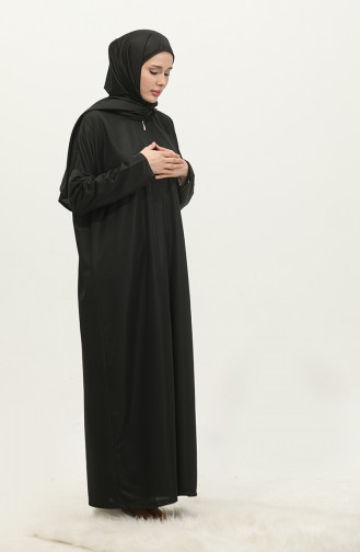 One Piece Practical Prayer Dress With Headscarf 1980-01 Black 1980-01