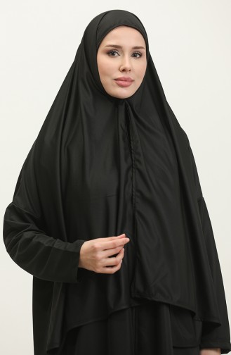 One Piece Practical Prayer Dress With Headscarf 1980-01 Black 1980-01